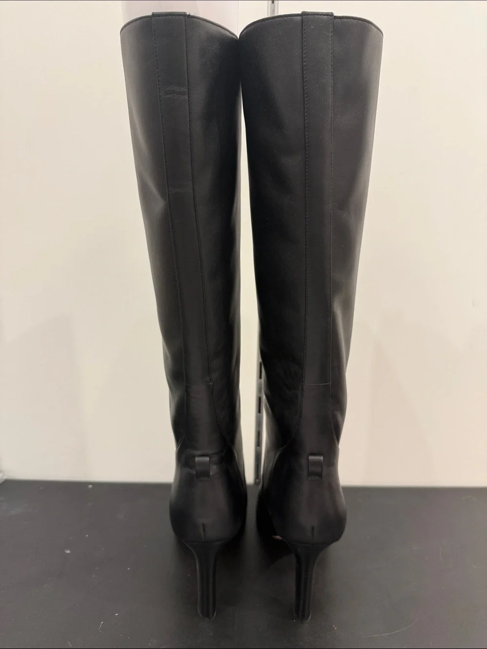 Veronica Beard Tarian Women's Tall Black Leather High-Heel Boots